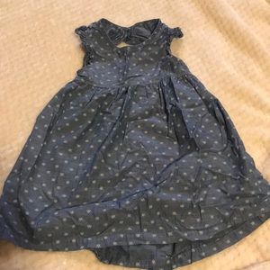 Chambray dress with bumblebees